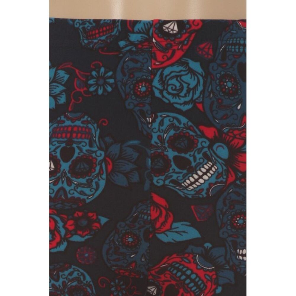 World of Leggings Blue Sugar Skulls Kids Leggings